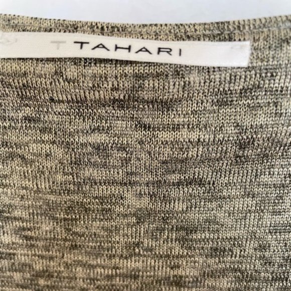 Tahari Black & Biege Metallic Dress Size Large - Picture 4 of 9